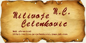 Milivoje Čelenković vizit kartica